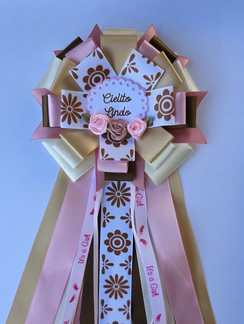 Cielito Lindo Pink & Ivory  Mum/mom To Be Pin/baby Shower Corsage